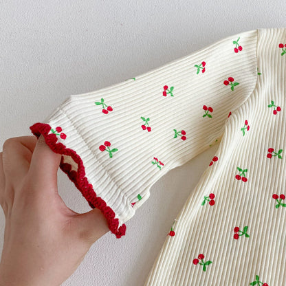 Autumn Arrival Baby Girls Long Sleeves Fruits Pattern Rompers, MyKids-USA®, Baby One-Pieces, MyKids-USA -  -  -  -  -  -  - 