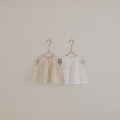 Arrival Summer Baby Kids Girls Sleeveless Plain Striped Top and Pants Clothing Set