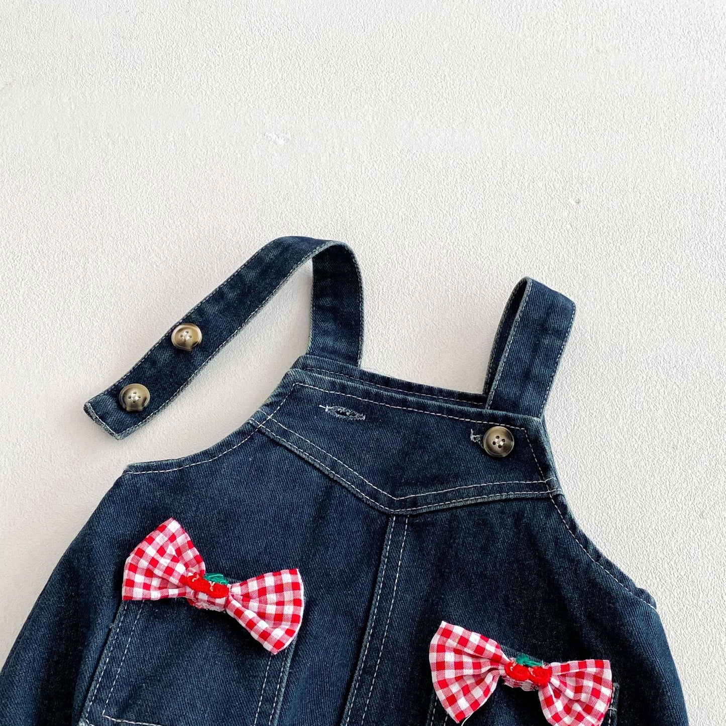 Summer Hot Selling Baby Kids Girls Sleeveless Pocketed Denim Strap Onesies Overalls and Red Plaid T-Shirt Clothing Set, MyKids-USA®, Baby & Toddler Outfits, MyKids-USA -  -  -  -  -  -  - 
