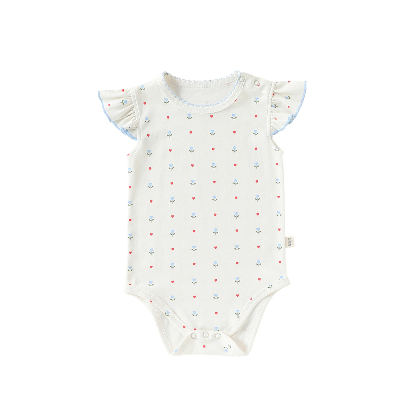 Summer Arrival Baby Unisex Sleeveless or Fly Sleeves Floral Bodysuits, MyKids-USA®, Bodysuits, MyKids-USA® - Size/Age - 66 (3-6M) - Color - White -  -  - TR2604212307-G.