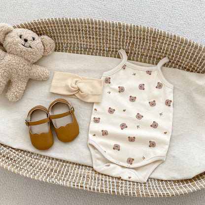 Summer Arrival Baby Unisex Sleeveless Thin Simple Pattern Onesies, MyKids-USA®, Baby One-Pieces, MyKids-USA - Size/Age - 66 (3-6M) - Color - Apricot -  -  - TR2503082323-B