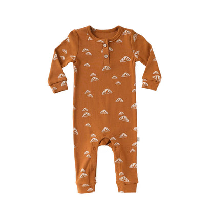 Autumn Arrival Baby Unisex Long Sleeves Casual Geometric Pattern Crew Neck Rompers, MyKids-USA®, Baby One-Pieces, MyKids-USA - Size/Age - 66 (3-6M) - Color - Brown -  -  - TR2509022136-B