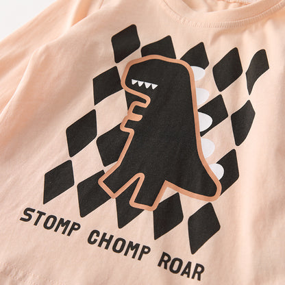 Autumn and Spring Arrival Cartoon and Geometric Pattern Long Sleeves Top for Boys, MyKids-USA®, Shirts, MyKids-USA -  -  -  -  -  -  - 