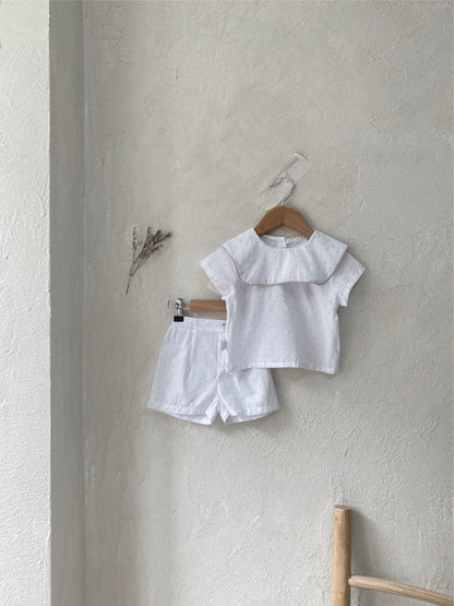 Arrival Summer Baby Kids Short Sleeves Cute Top and Shorts Fashion Clothing Set