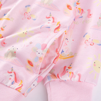 Spring and Autumn Girls Unicorn and Flowers Cartoon Pattern Long Sleeves Zip-up Coat, MyKids-USA®, Baby & Toddler Coats & Jackets, MyKids-USA -  -  -  -  -  -  - 