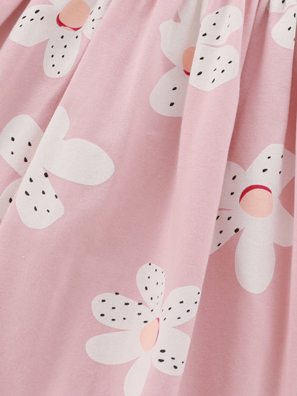 Spring And Summer Baby Girls Short Sleeves Floral Pink Dress, MyKids-USA®, Baby & Toddler Dresses, MyKids-USA -  -  -  -  -  -  - 