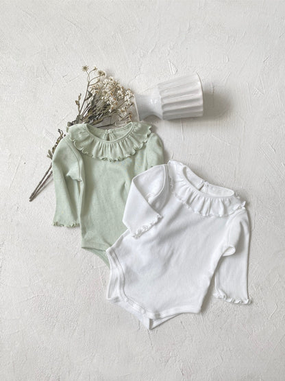 Autumn Arrival Baby Girls Long Sleeves Hollow-out Pattern Bodysuit