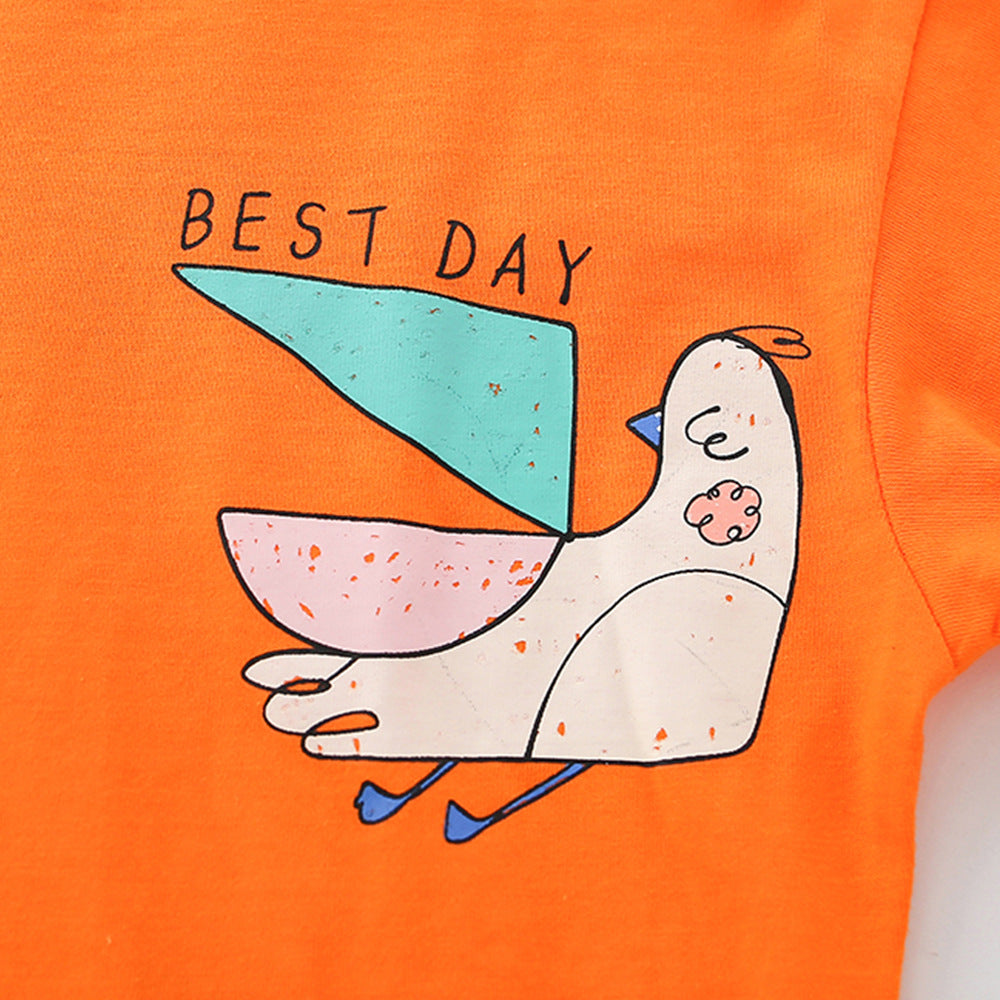 Summer Hot Selling Baby Kids Short Sleeves Cartoon Animals Pattern T-shirt and Striped Shorts Clothing Set, MyKids-USA®, Baby & Children's Outfits, MyKids-USA -  -  -  -  -  -  - .