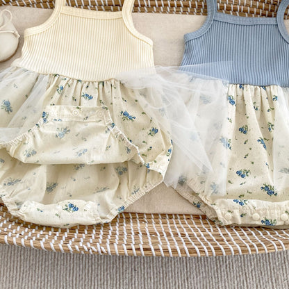 Arrival Summer Girls Short Sleeves Solid Color Top and Floral Sleeveless Onesies Set Clothing Set, MyKids-USA®, Baby & Toddler Outfits, MyKids-USA -  -  -  -  -  -  - 