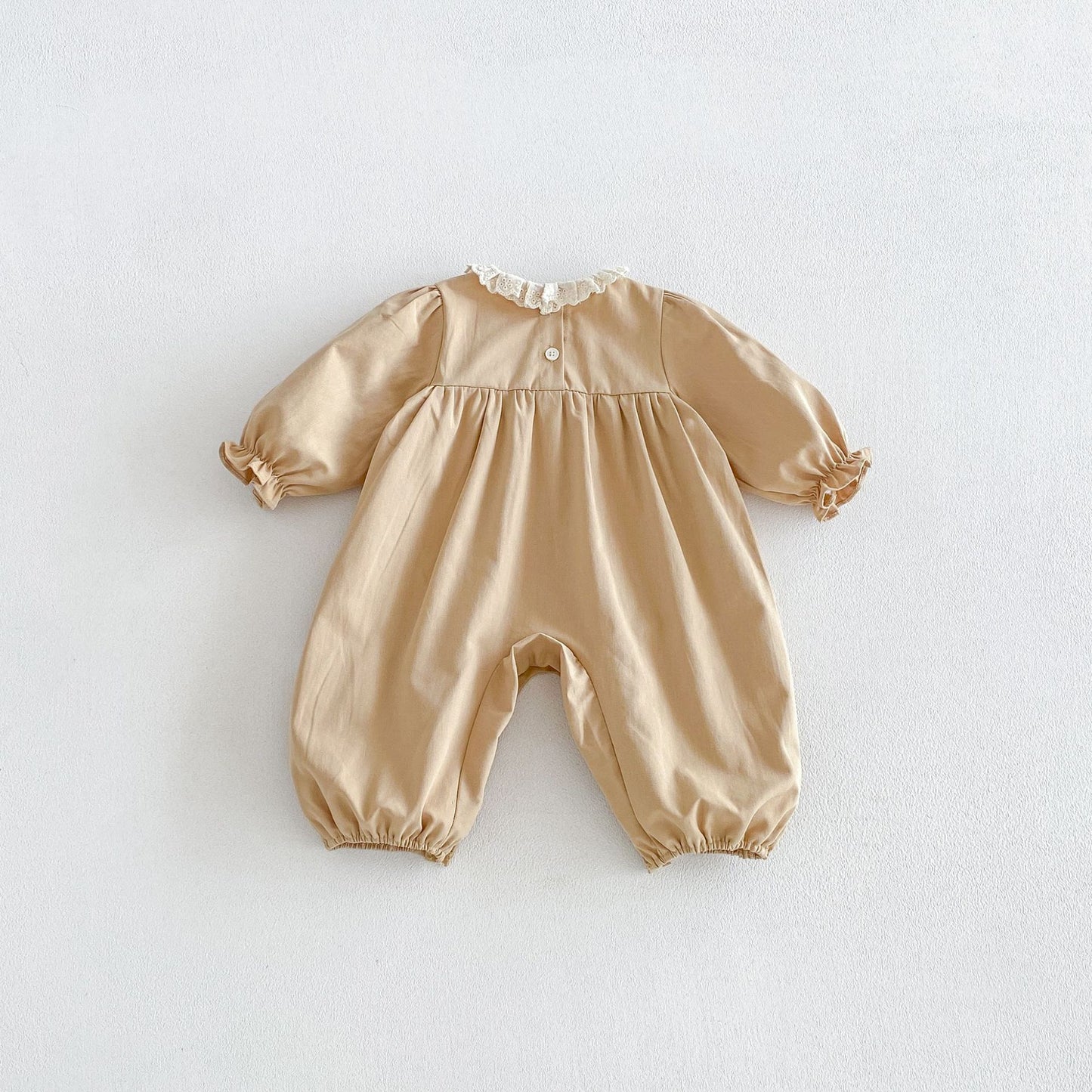 Autumn Arrival Baby Girls Long Sleeves Casual Flowers Embroidered Rompers