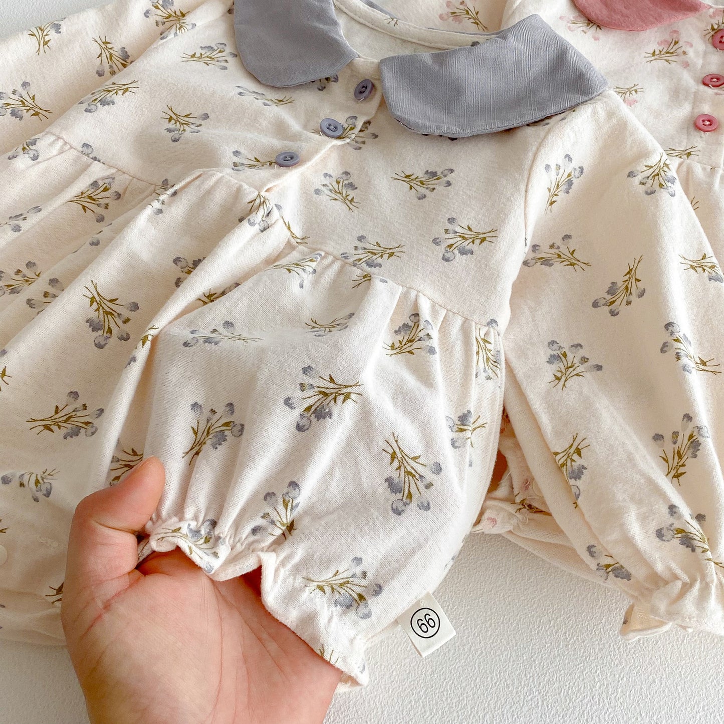 Autumn Arrival Baby Girls Long Sleeves Flowers Pattern Peter Pan Collar Onesies, MyKids-USA®, Baby One-Pieces, MyKids-USA -  -  -  -  -  -  - 