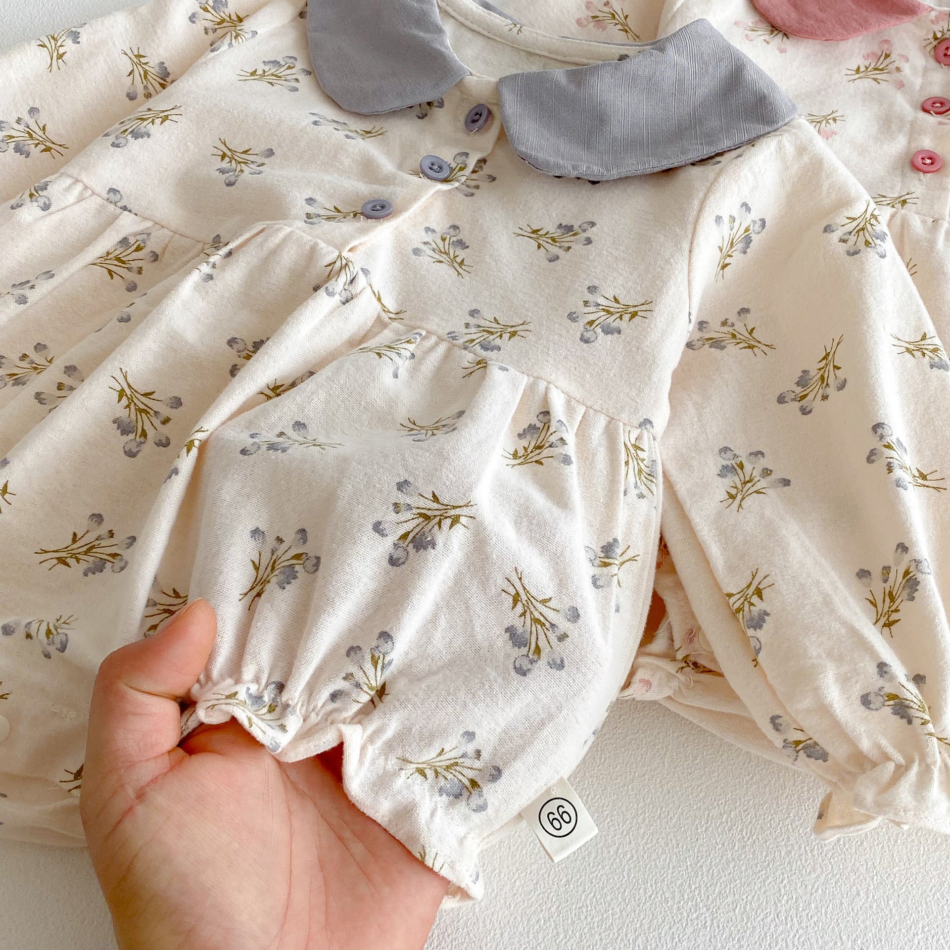 Autumn Arrival Baby Girls Long Sleeves Flowers Pattern Peter Pan Collar Onesies, MyKids-USA®, Baby One-Pieces, MyKids-USA -  -  -  -  -  -  - 