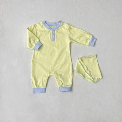 MyKids-USA® Autumn Arrival Baby Kids Long Sleeves Color Patchwork Rompers