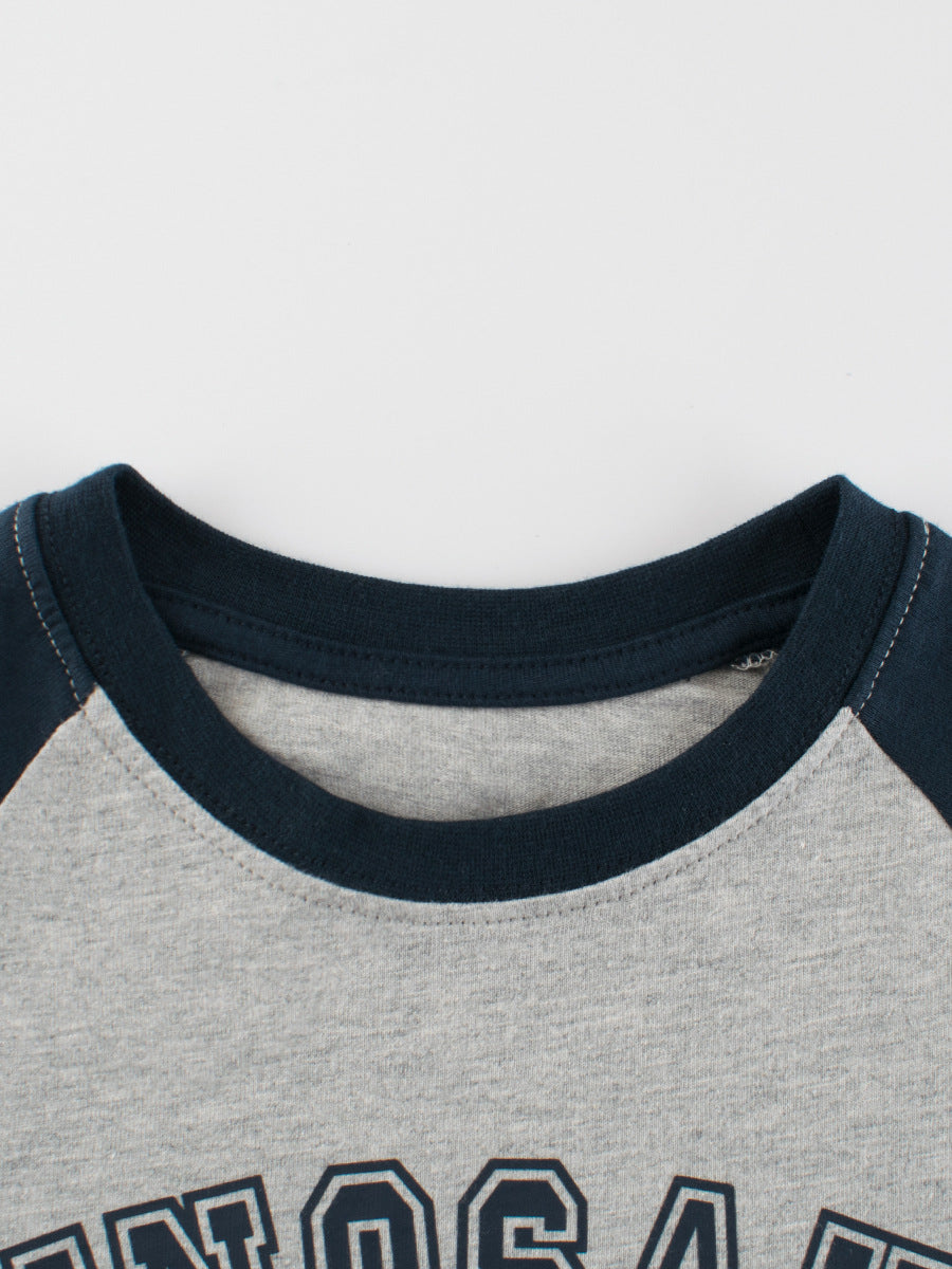 Autumn Arrival Kids Cartoon Print Crew Neck Long Sleeves Color Patchwork Shirt, MyKids-USA®, Baby & Toddler Outerwear, MyKids-USA -  -  -  -  -  -  - 