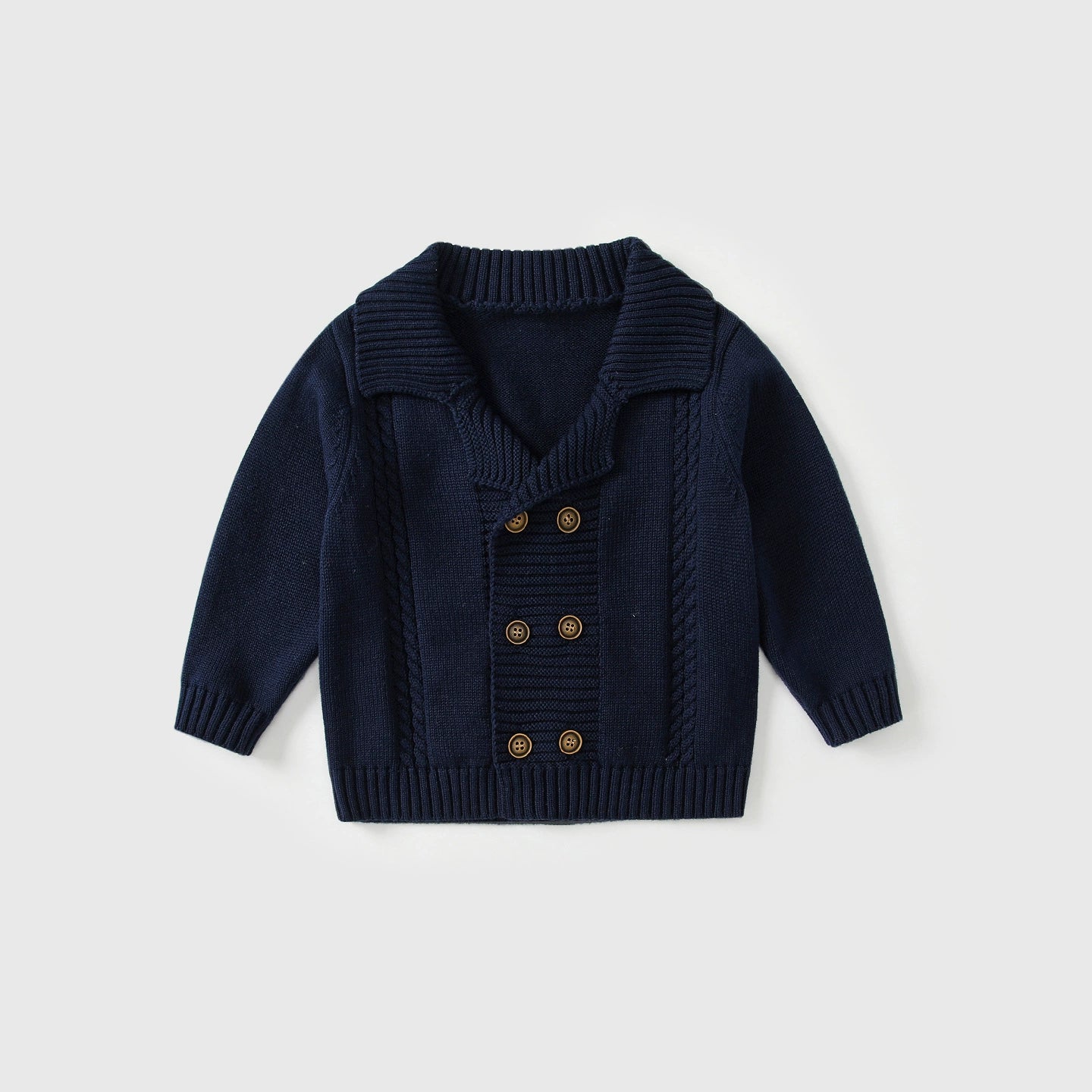 Arrival Autumn Baby Kids Boys Solid Color Striped Pattern Long Sleeves Cardigan, MyKids-USA®, Cardigans, MyKids-USA - Size/Age - 80 (9-12M) - Color - Navy Blue (Dark Blue) -  -  - TR2509042045-C