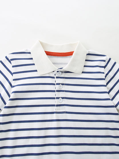Arrival Summer Baby Kids Boys Short Sleeves Striped Pattern Polo Shirt and Shorts Clothing Set