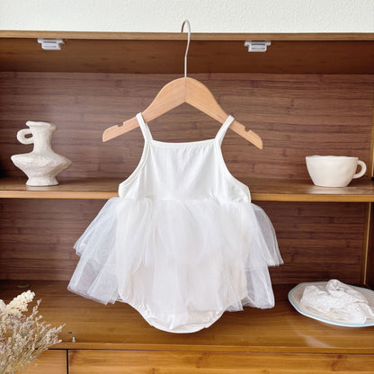 Summer Arrival Baby Girls Cute Sleeveless Butterfly-bow Decorated Dress Design Strap Onesies, MyKids-USA®, Baby One-Pieces, MyKids-USA -  -  -  -  -  -  - 