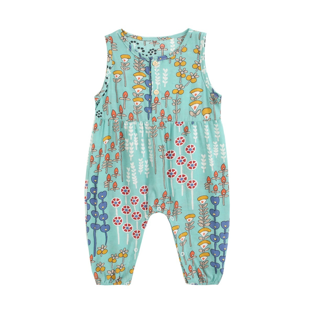 Summer Baby Girls New Design Floral Pattern Sleeveless Rompers