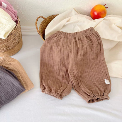 Summer Arrival Kids Unisex Cotton Casual Style Solid Color Pants, MyKids-USA®, Baby & Toddler Bottoms, MyKids-USA - Size/Age - 73 (6-9M) - Color - Coffee -  -  - TR2505242123-B