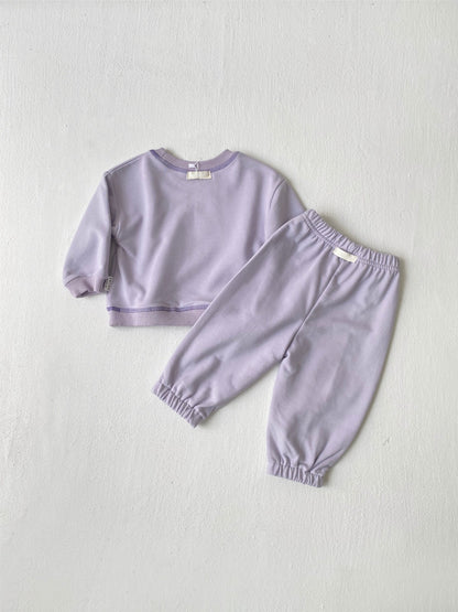 MyKids-USA® Autumn Baby Kids Unisex Long Sleeves Letters Pattern Pullover and Plain Pants Clothing Set