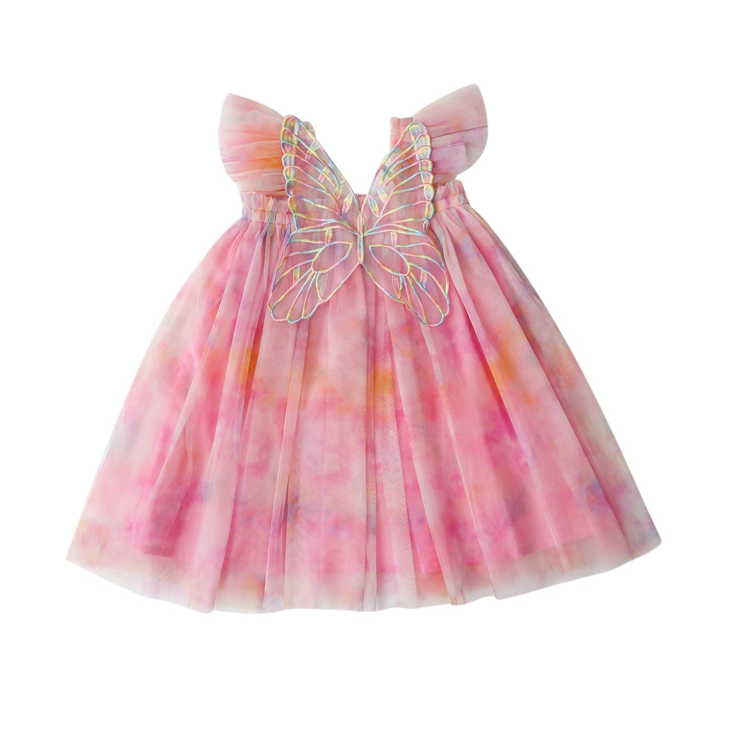 Summer Baby Kids Girls Fly Sleeves Butterfly Pattern Gradient Tulle Dress, MyKids-USA®, Baby & Children's Dresses, MyKids-USA - Size/Age - 80 (9-12M) - Color - Red -  -  - TR2605152316-I.