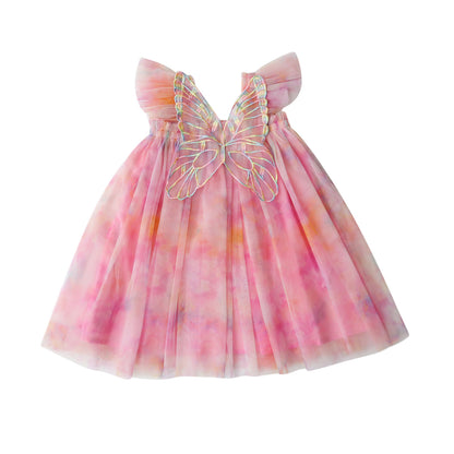 Summer Baby Kids Girls Fly Sleeves Butterfly Pattern Gradient Tulle Dress, MyKids-USA®, Baby & Children's Dresses, MyKids-USA - Size/Age - 80 (9-12M) - Color - Red -  -  - TR2605152316-I.