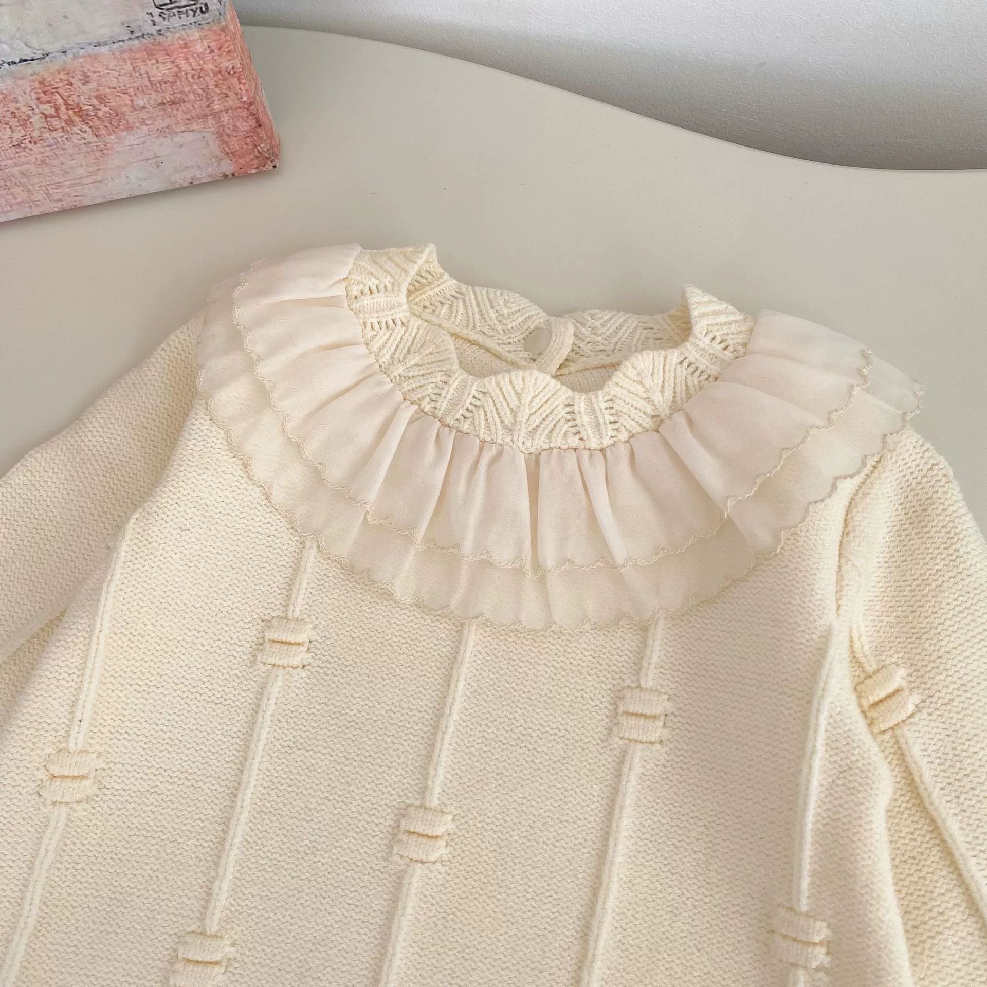 Autumn Arrival Baby Girls Knitted Long Sleeves Striped Jacquard Pattern Onesies, MyKids-USA®, Baby One-Pieces, MyKids-USA -  -  -  -  -  -  - 