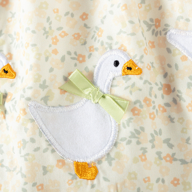 Autumn and Spring Arrival Cartoon and Floral Pattern Long Sleeves Dress with Peter Pan Collar for Stylish Girls, MyKids-USA®, Baby & Toddler Dresses, MyKids-USA -  -  -  -  -  -  - 