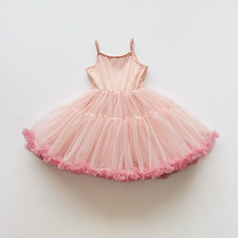 Summer Arrival Baby Girls Sleeveless Plain Tulle Patchwork Dress, MyKids-USA®, Baby & Children's Dresses, MyKids-USA - Size/Age - 90 (12-24M) - Color - Light Pink -  -  - TR2605072345-B.