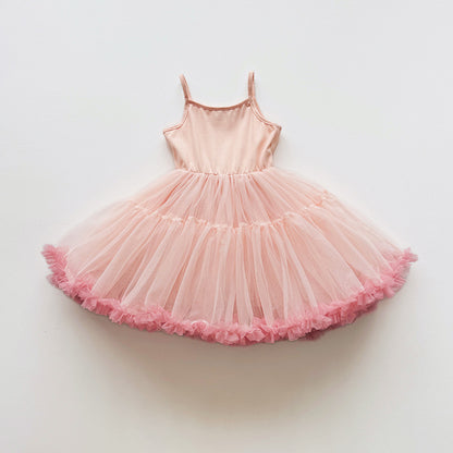 Summer Arrival Baby Girls Sleeveless Plain Tulle Patchwork Dress, MyKids-USA®, Baby & Children's Dresses, MyKids-USA - Size/Age - 90 (12-24M) - Color - Light Pink -  -  - TR2605072345-B.