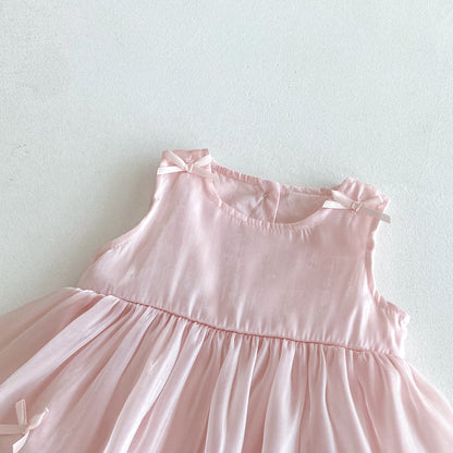 Summer Arrival Baby Girls Sleeveless Solid Color Cute Dress