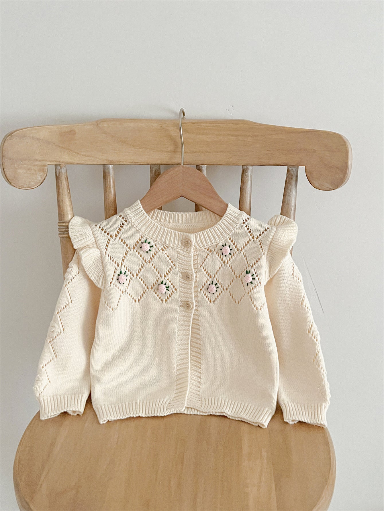 Autumn Arrival Baby Kids Girls Comfortable Hollow-out Argyle Knitted Long Sleeves Cardigan, MyKids-USA®, Baby & Toddler Outerwear, MyKids-USA -  -  -  -  -  -  - 