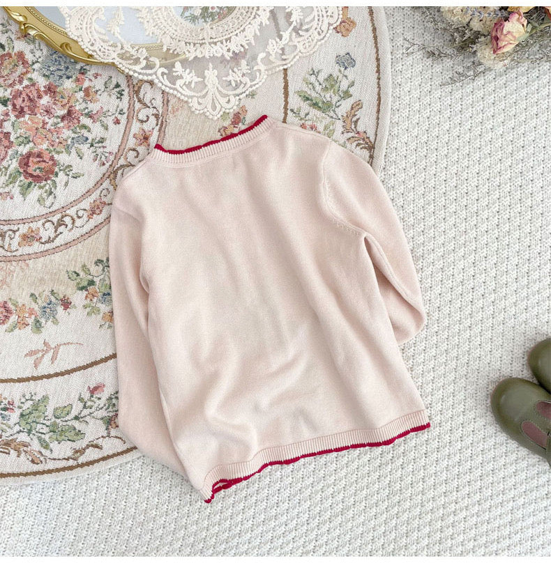 Cherry Embroidered Design Cute Cardigan, MyKids-USA®, Baby & Toddler Outerwear, MyKids-USA -  -  -  -  -  -  - 