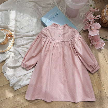 Arrival Autumn Girls Flowers Embroidery Pattern Long Sleeves Ruffle Neck Dress, MyKids-USA®, Baby & Toddler Dresses, MyKids-USA -  -  -  -  -  -  - 