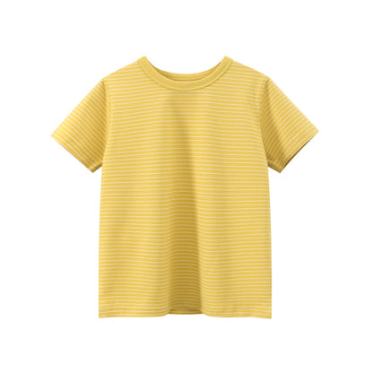Summer Boys’ Striped Pattern T-shirt in European and American Style, MyKids-USA®, T-Shirts, MyKids-USA - Size/Age - 90 (12-24M) - Color - Yellow -  -  - TR2603011520-B.