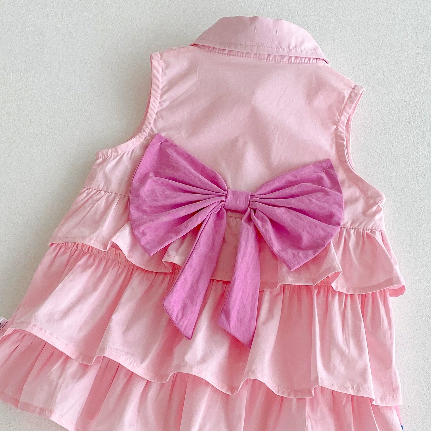 Summer Arrival Baby Girls Cartoon Pattern Sleeveless Single Breasted Dress with Turn-down Collar, MyKids-USA®, Baby & Toddler Dresses, MyKids-USA -  -  -  -  -  -  - 