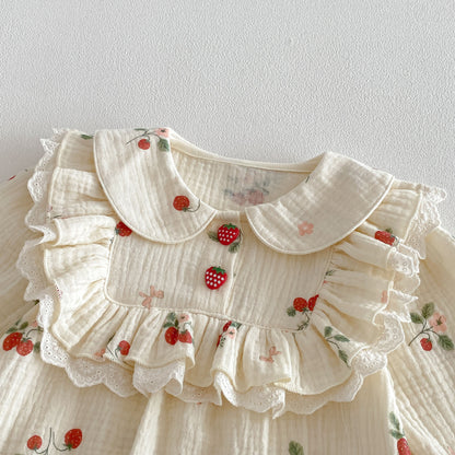MyKids-USA® Autumn Arrival Baby Girls Long Sleeves Fruits Pattern Bodysuit