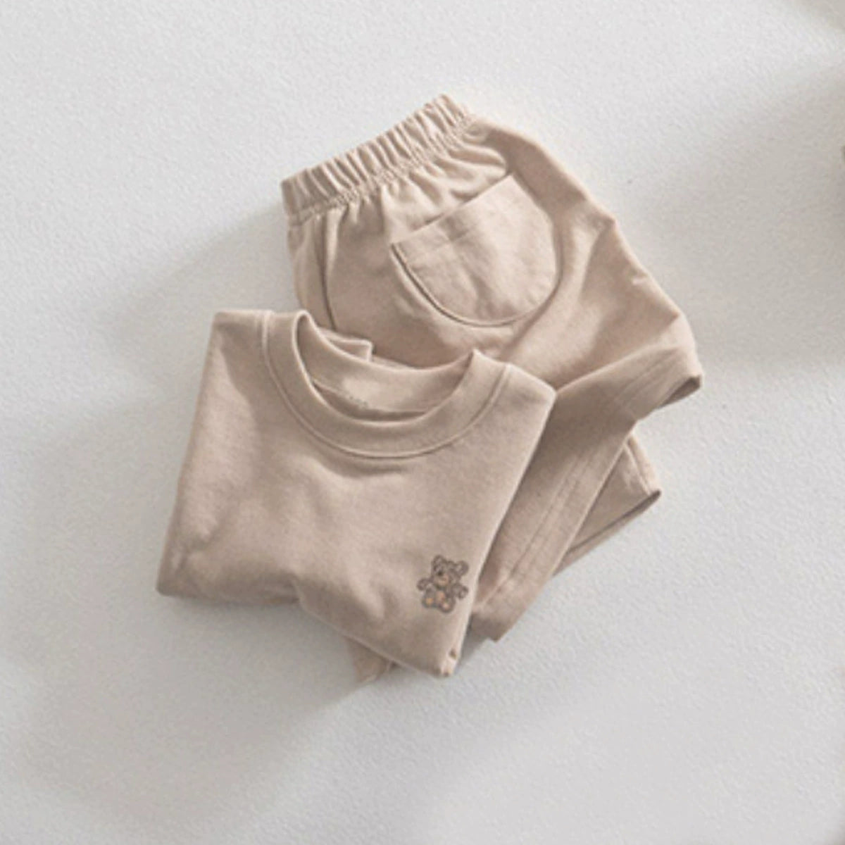 Summer Hot Selling Baby Kids Unisex Short Sleeves Teddy Logo Pattern T-Shirt and Plain Shorts Clothing Set, MyKids-USA®, Baby & Toddler Outfits, MyKids-USA - Size/Age - 73 (6-9M) - Color - Apricot -  -  - TR2506032329-A