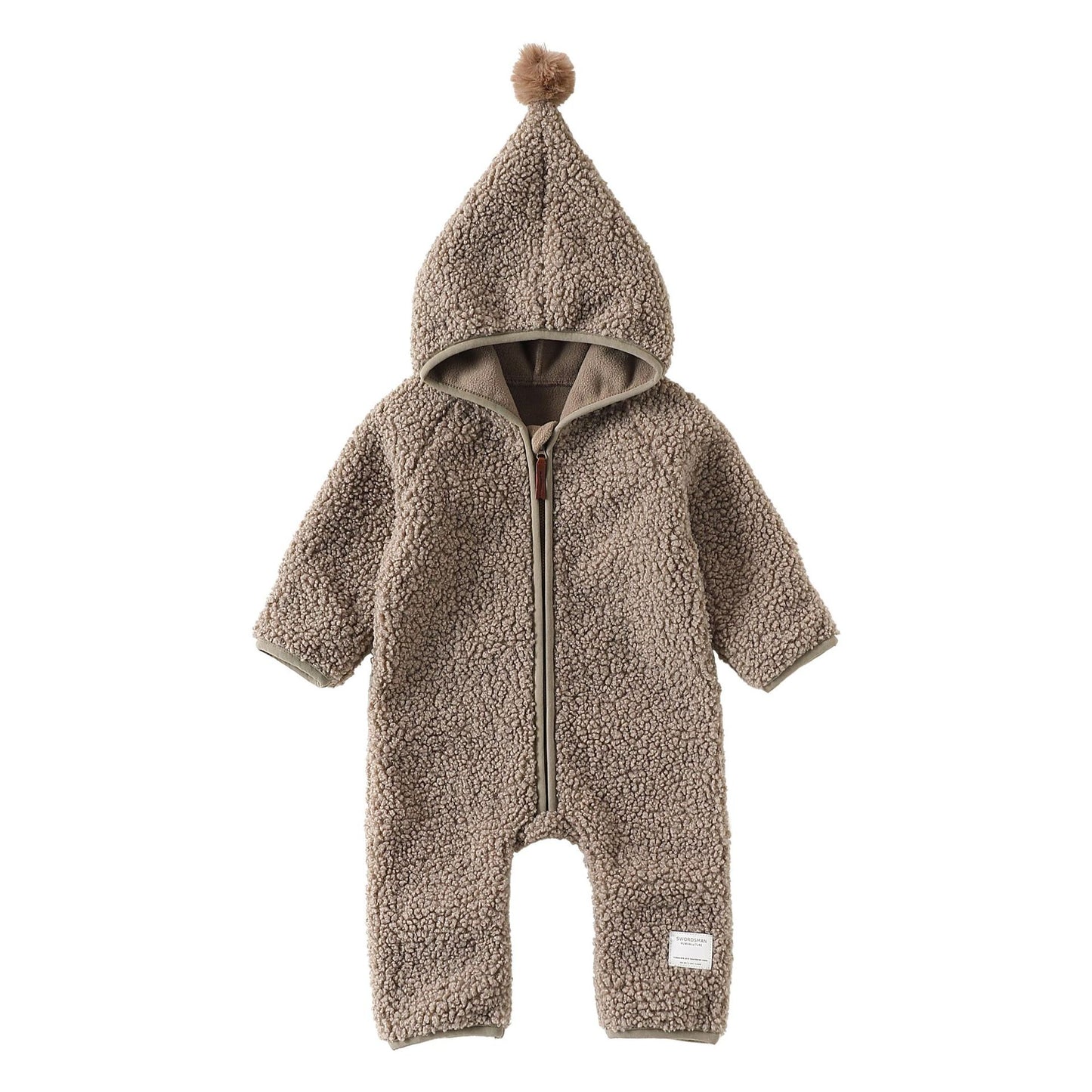 Winter Arrival Baby Unisex Long Sleeves Letters Pattern Fluffy Hooded Rompers, MyKids-USA®, Baby One-Pieces, MyKids-USA - Size/Age - 66 (3-6M) - Color - Khaki -  -  - TR2512271005-C.