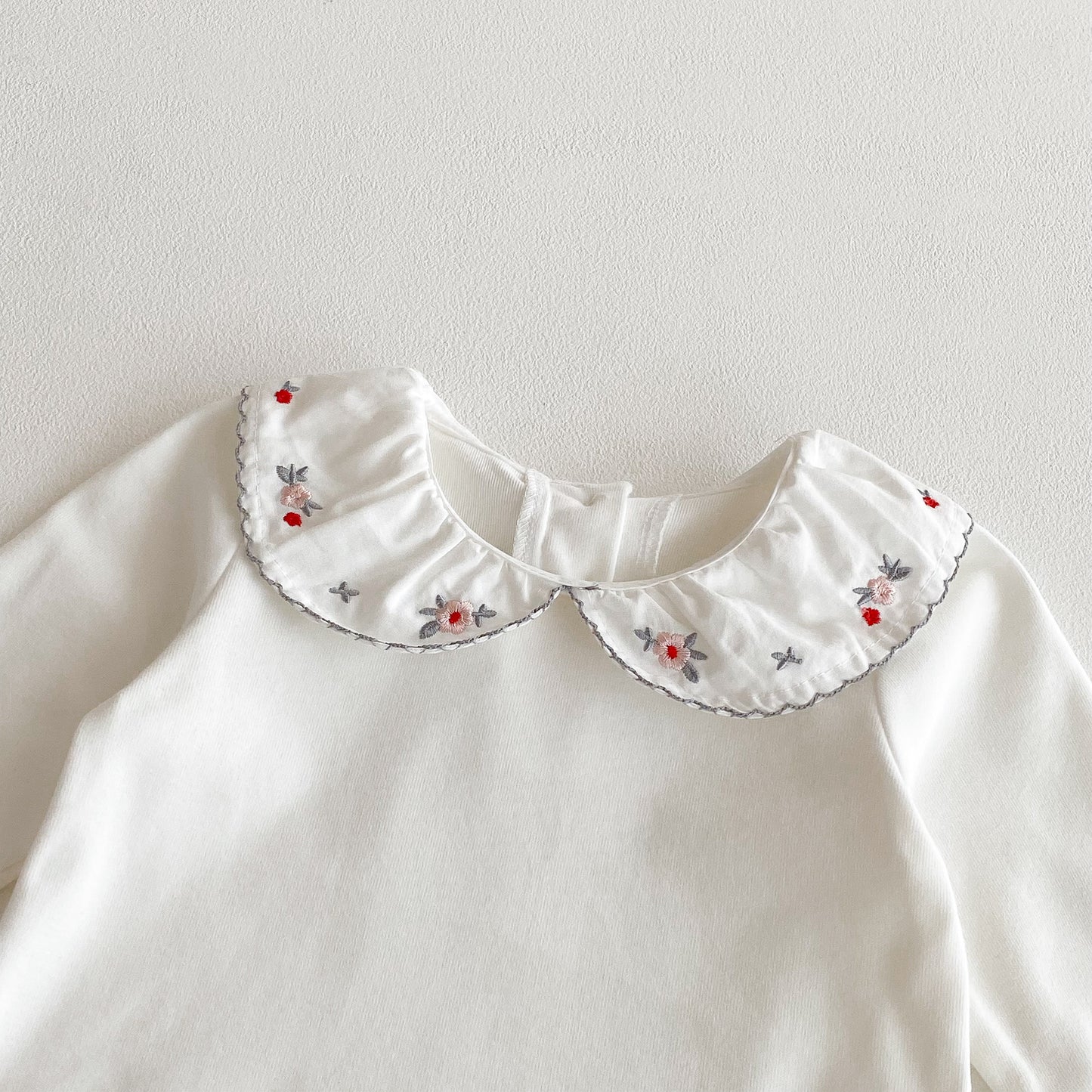 Autumn Arrival Baby Girls Flowers Embroidered Pattern Long Sleeves Top with Collar, MyKids-USA®, Baby & Toddler Tops, MyKids-USA -  -  -  -  -  -  - 