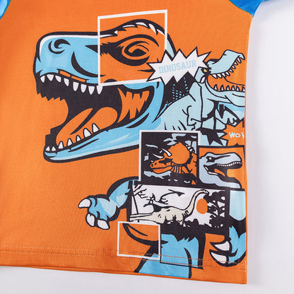 T-Rex Kids Pajama Set – Long Sleeve Shirt and Pants, Cartoon Dinosaur Design, MyKids-USA®, Pajamas, MyKids-USA -  -  -  -  -  -  - 