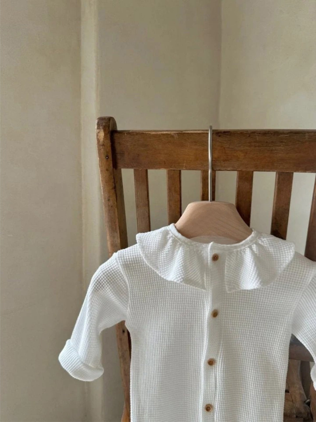 MyKids-USA® Autumn Arrival Baby Kids Long Sleeves Solid Color Waffle Grid Rompers