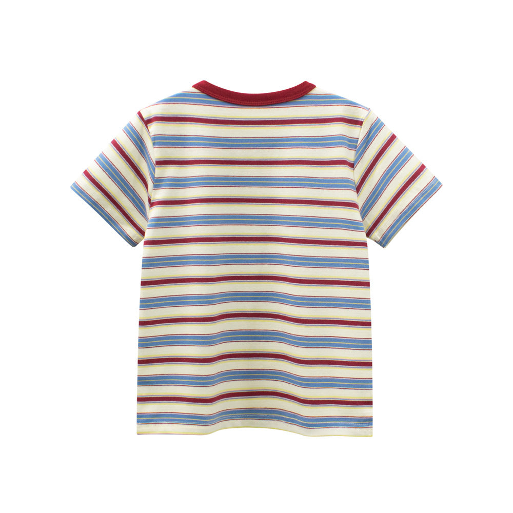 Summer Boys’ Striped Pattern T-shirt in European and American Style, MyKids-USA®, T-Shirts, MyKids-USA -  -  -  -  -  -  - .