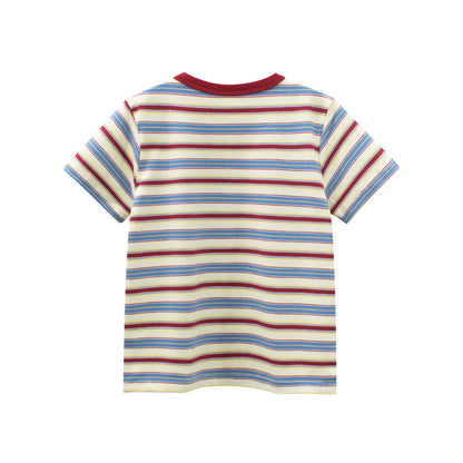 Summer Boys’ Striped Pattern T-shirt in European and American Style, MyKids-USA®, T-Shirts, MyKids-USA -  -  -  -  -  -  - .