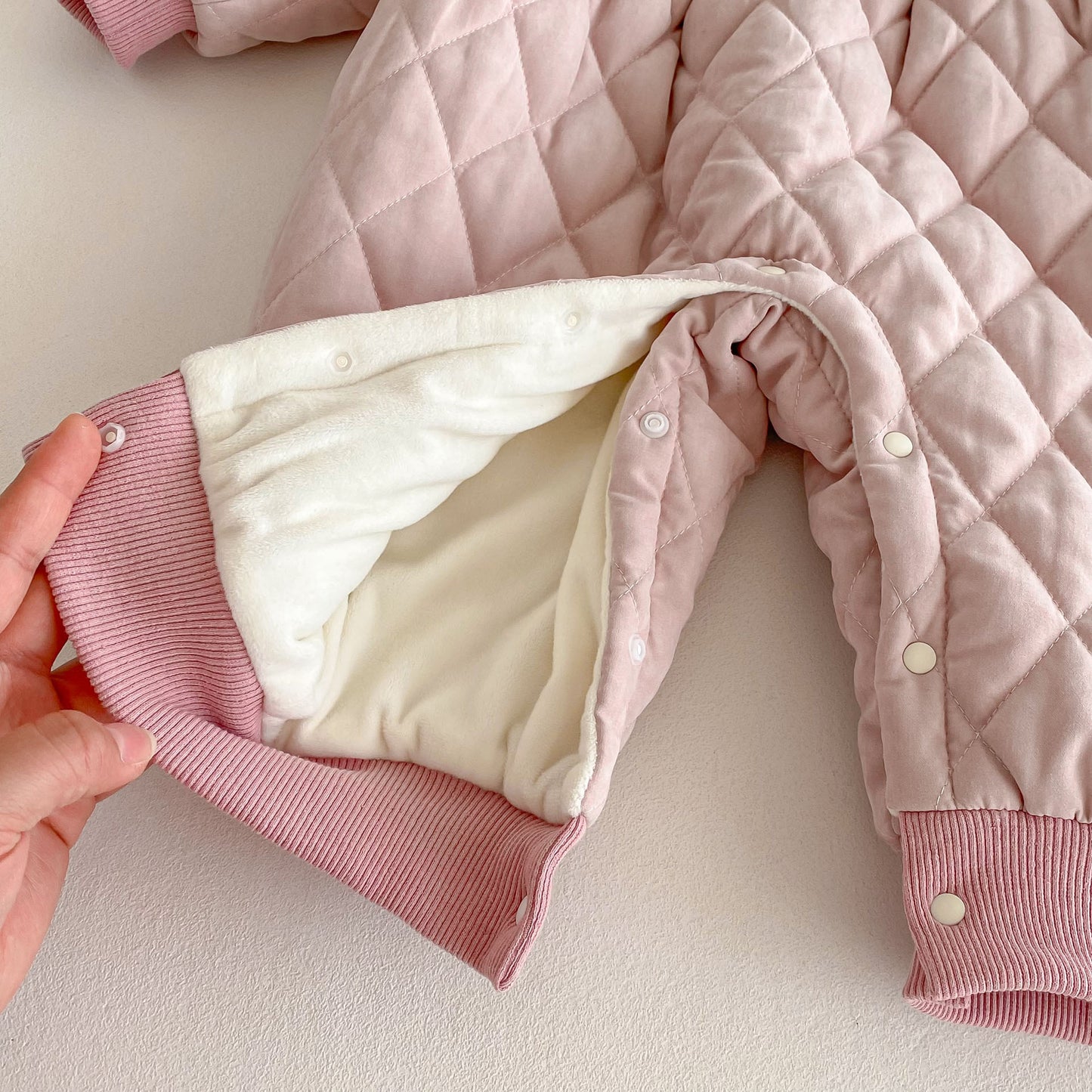 Winter Arrival Baby Girls Simple Rabbit Embroidered Pattern Warm Padded Thick Romper, MyKids-USA®, Baby One-Pieces, MyKids-USA -  -  -  -  -  -  - 