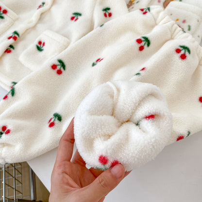Winter and Autumn Baby Kids Girls Long Sleeves Cartoon and Cherry Pattern Top and Pants Pajamas Clothing Set, MyKids-USA®, Pajamas, MyKids-USA -  -  -  -  -  -  - 