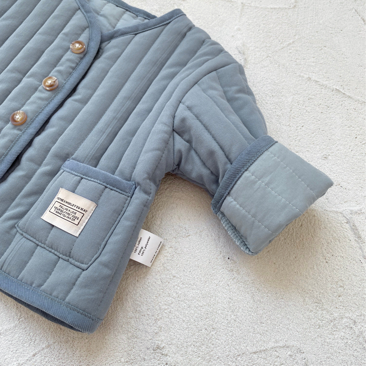 Winter Arrival Baby Unisex Long Sleeves Letters Pattern Cotton-Padded Warm Coat