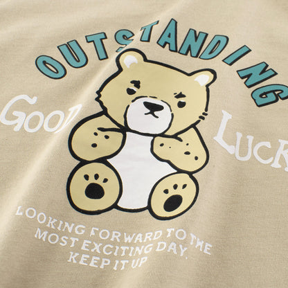 Summer Boys’ Teddy Bear Cartoon and Letters Pattern T-shirt in European and American Style, MyKids-USA®, Baby & Toddler Tops, MyKids-USA -  -  -  -  -  -  - 