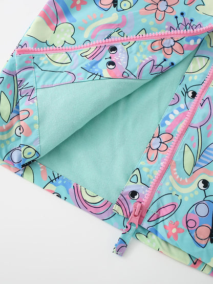 MyKids-USA® Autumn Arrival Girls’ Flowers and Animals Cartoon Pattern Coat