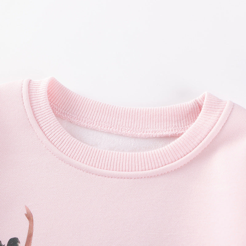 Spring and Autumn Girls Dancers Cartoon Pattern Long Sleeves Sweatshirt and Beige Pants Clothing Set, MyKids-USA®, Baby & Toddler Outfits, MyKids-USA -  -  -  -  -  -  - 